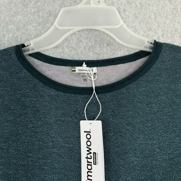 Smartwool Shadow Pine Colorblock Sweater Womens XS Mist Twilight Blue Marled - Picture 2 of 15